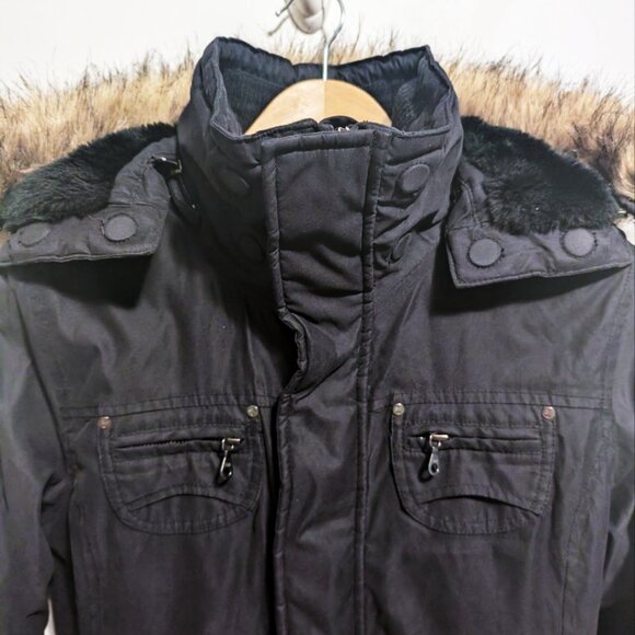 ARITZIA TNA Verbier Parka Black Long Coat Faux Fur Hood Women's (S) Winter - Picture 6 of 12